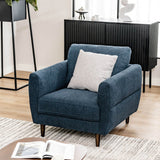 Costway Single Sofa Modern Upholstered Fabric Accent Armchair with Solid Wood Frame New - HV10186WL-22NY