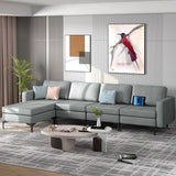 Costway Sofa Modular L-Shaped Sectional with Removable Ottoman Built-In Outlet and USB Ports New - HV10299HS-A+B+E+D