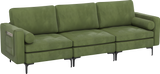 Costway Sofa 3-Seat Sectional with Side Storage Pockets Metal Legs and Ergonomic Backrest New - HV10310GN-A+HV10310GN-B+HV10310GN-E