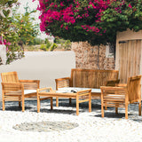 Costway Patio Furniture Set Outdoor Acacia Wood 4 Piece New - HW63884