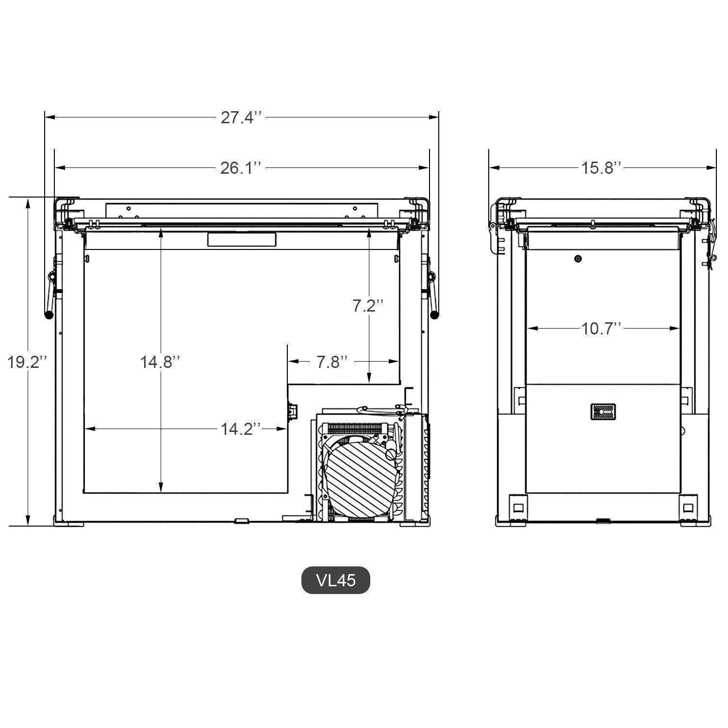 47.5QT VL45 Metal Refrigerator Single Zone Combo |ICECO