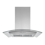 Hauslane 36-Inch Island Range Hood with Tempered Glass in Stainless Steel - IS-200SS-36