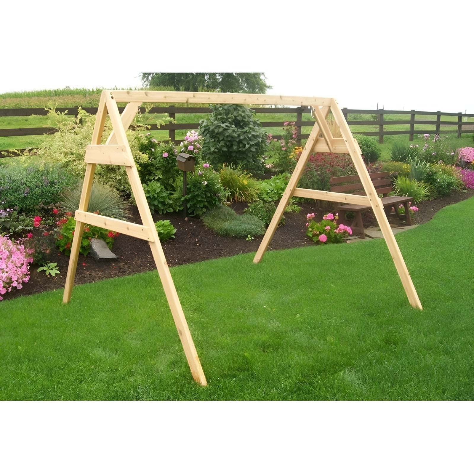 A&L Furniture 2x4 6ft A-Frame Cedar Swing Stand Hangers Included