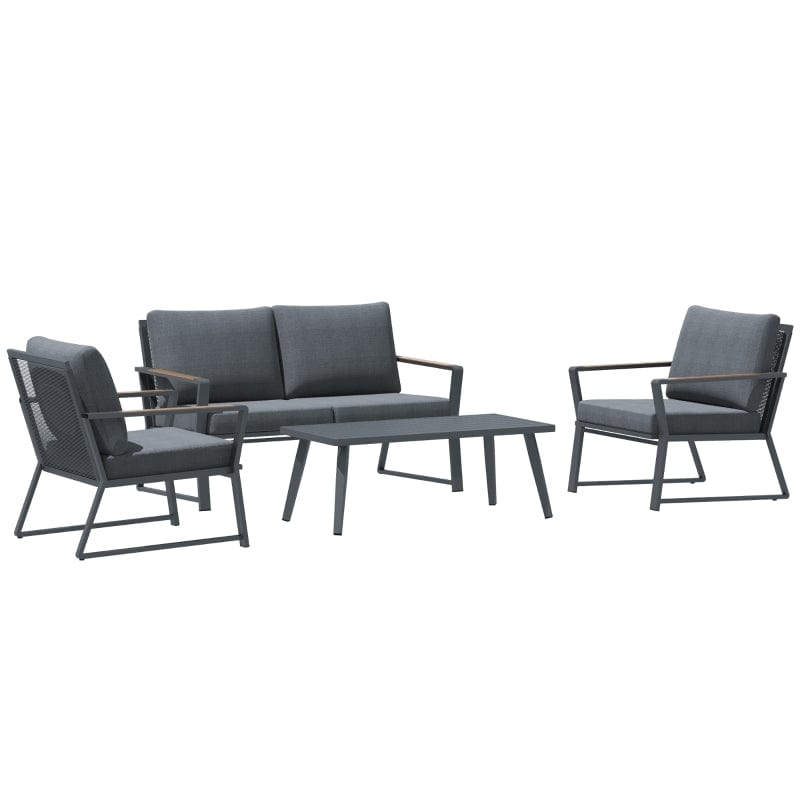 Outsunny 4 Piece Aluminum Garden Sofa Set - 84B-635LG