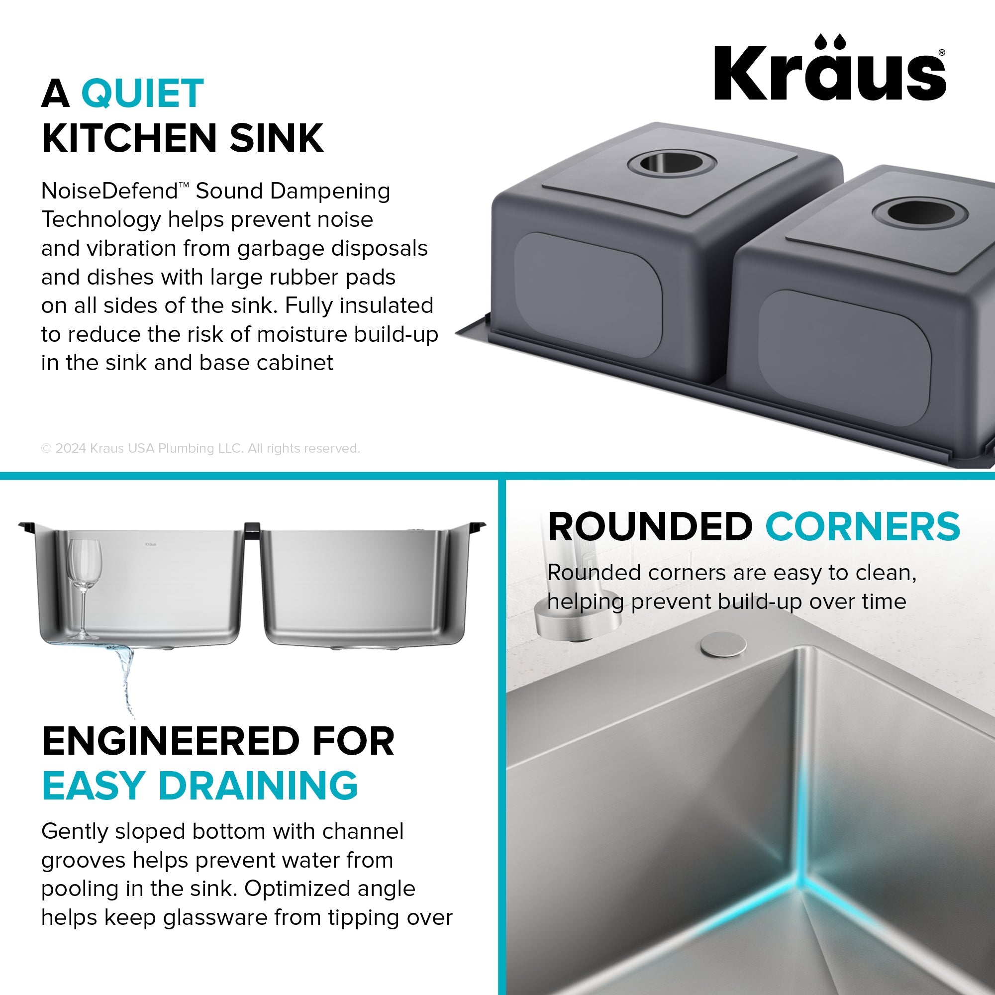 KRAUS 33” Topmount Double Bowl Stainless Steel Kitchen Sink - KHT632-33