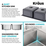KRAUS 33” Topmount Double Bowl Stainless Steel Kitchen Sink - KHT632-33