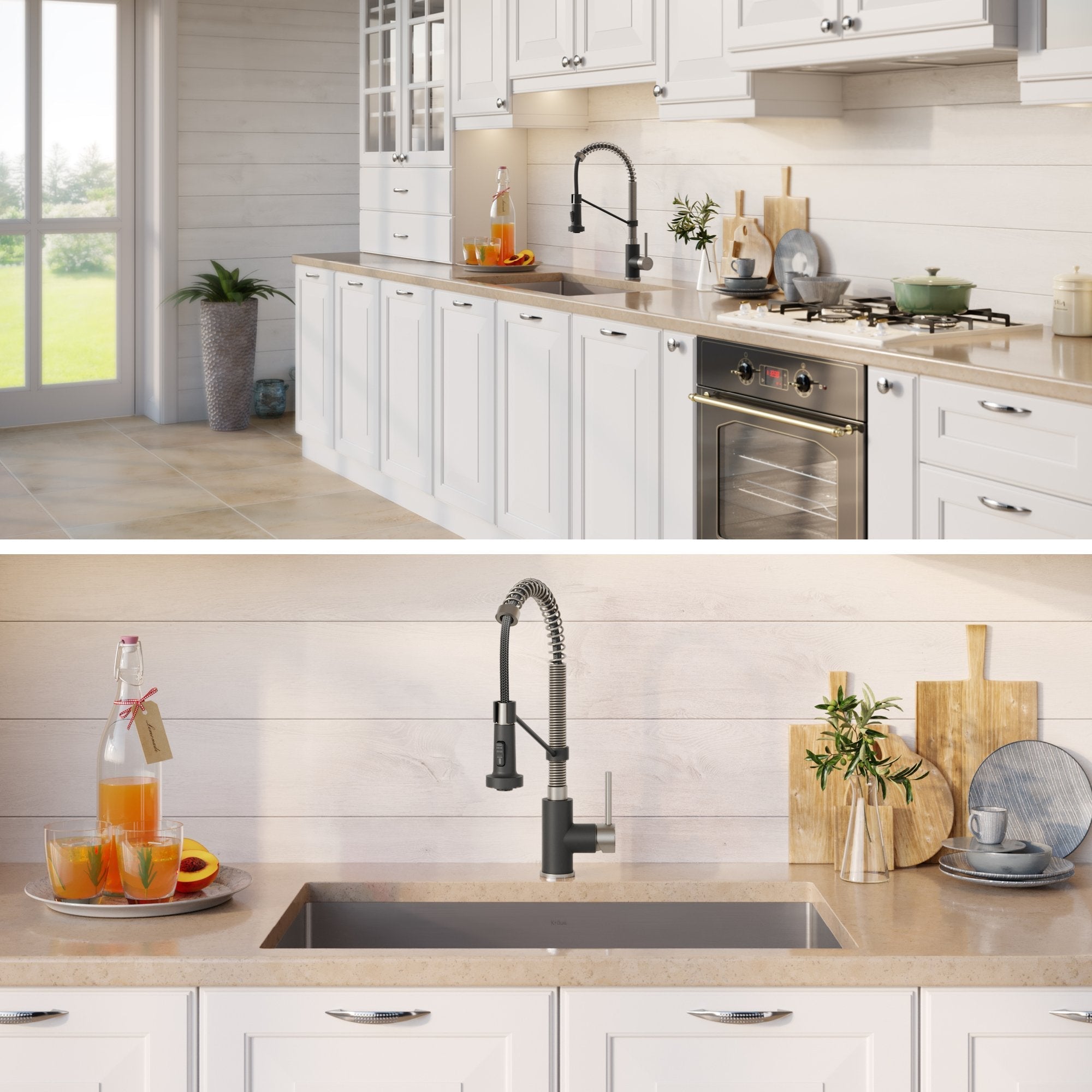 KRAUS 30" Stainless Steel Kitchen Sink and Kitchen Faucet - KHU100-30-1610-53CH
