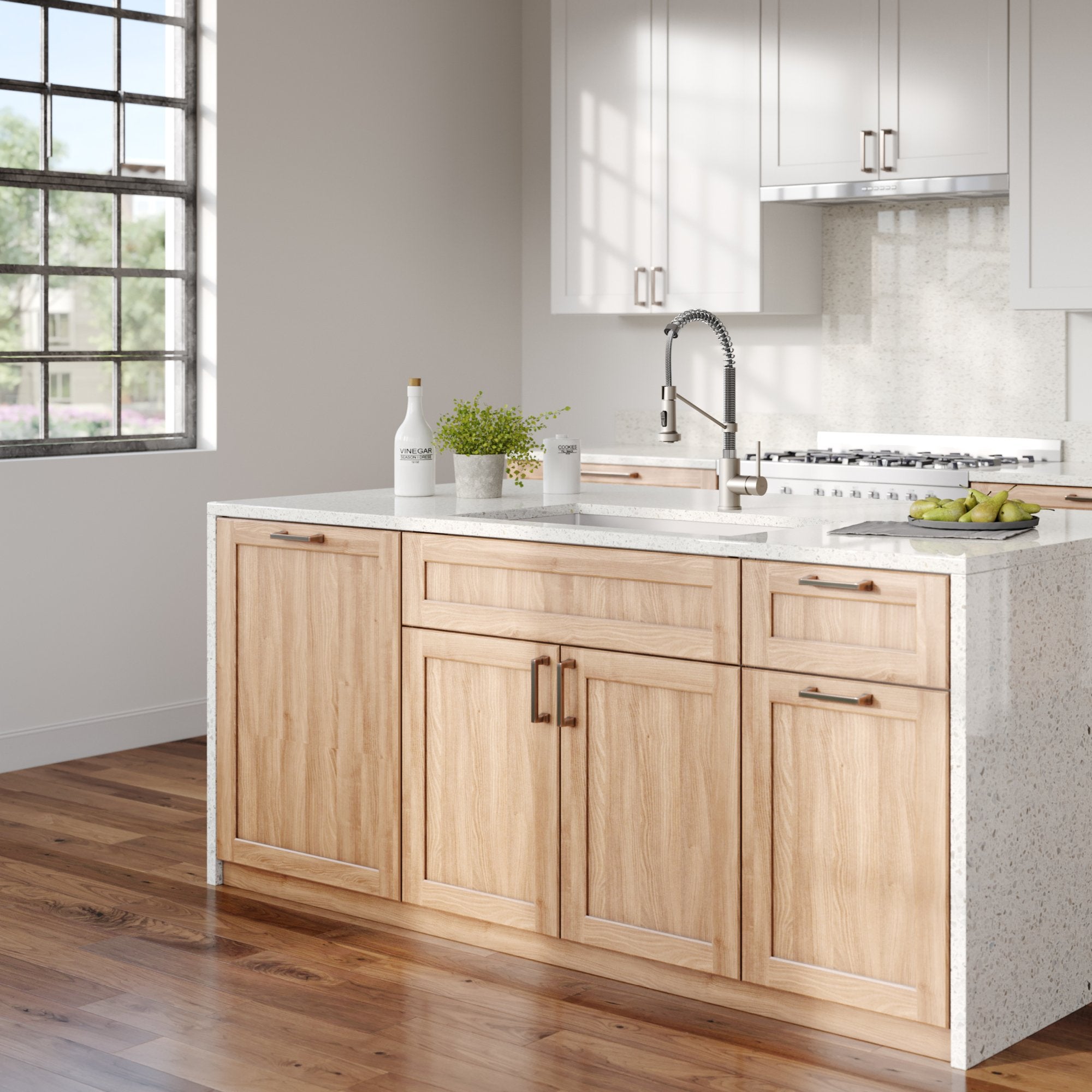 KRAUS 33" Stainless Steel Kitchen Sink and Kitchen Faucet - KHU103-33-1610-53CH