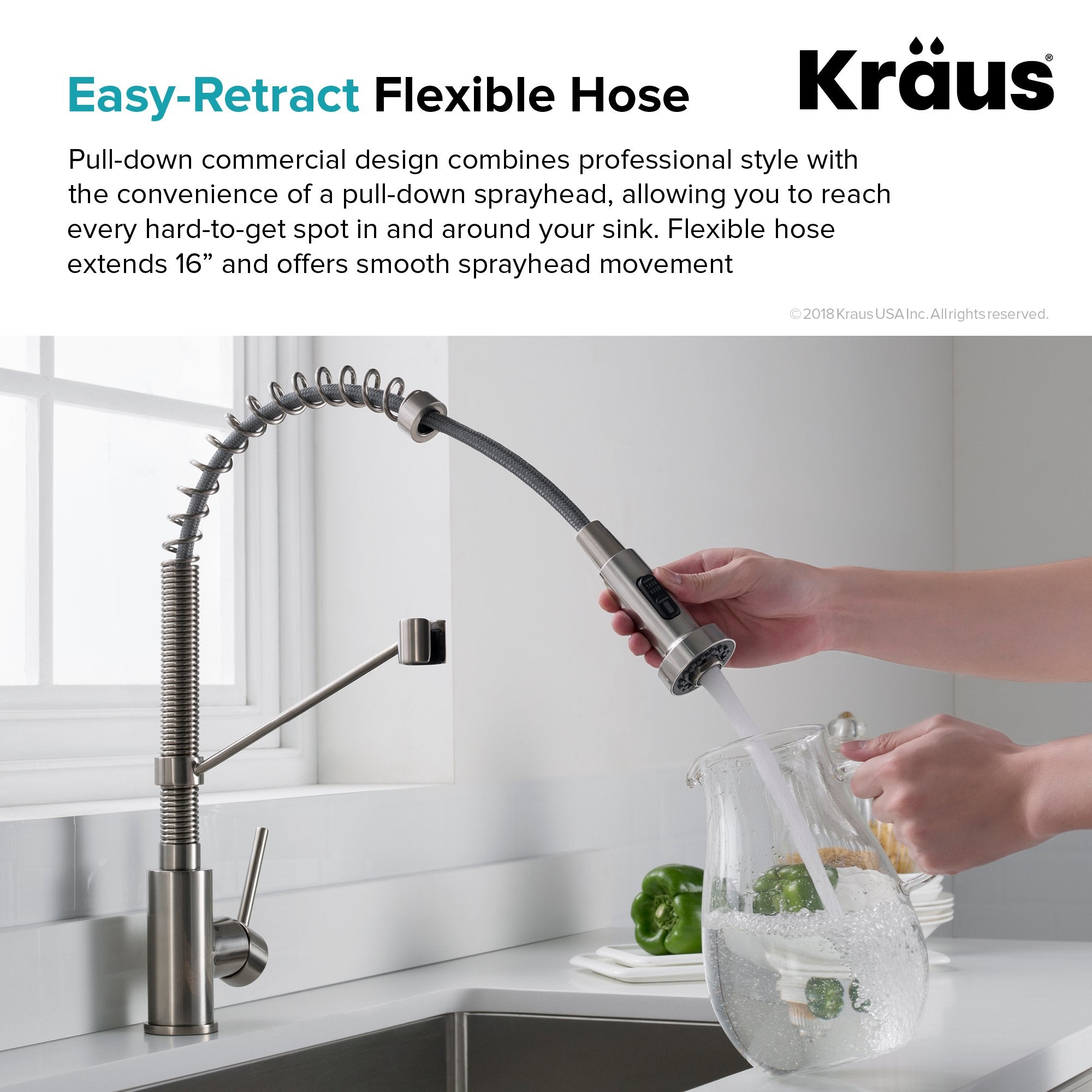 KRAUS 33" Stainless Steel Kitchen Sink and Kitchen Faucet - KHU103-33-1610-53CH