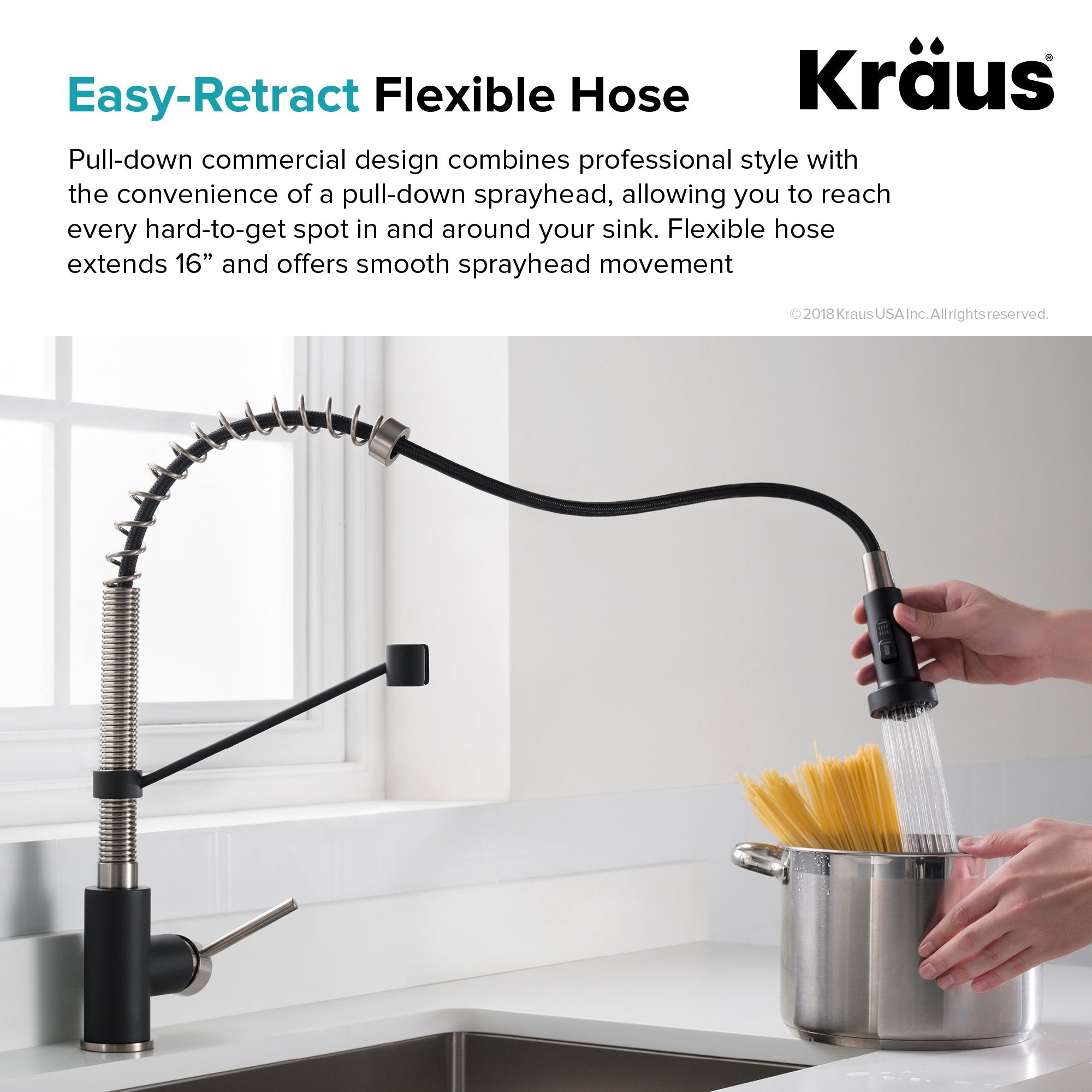 KRAUS 33" Stainless Steel Kitchen Sink and Kitchen Faucet - KHU103-33-1610-53CH