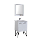 KubeBath Bosco 24 in. Modern Bathroom Vanity With Color Options - KB24GW