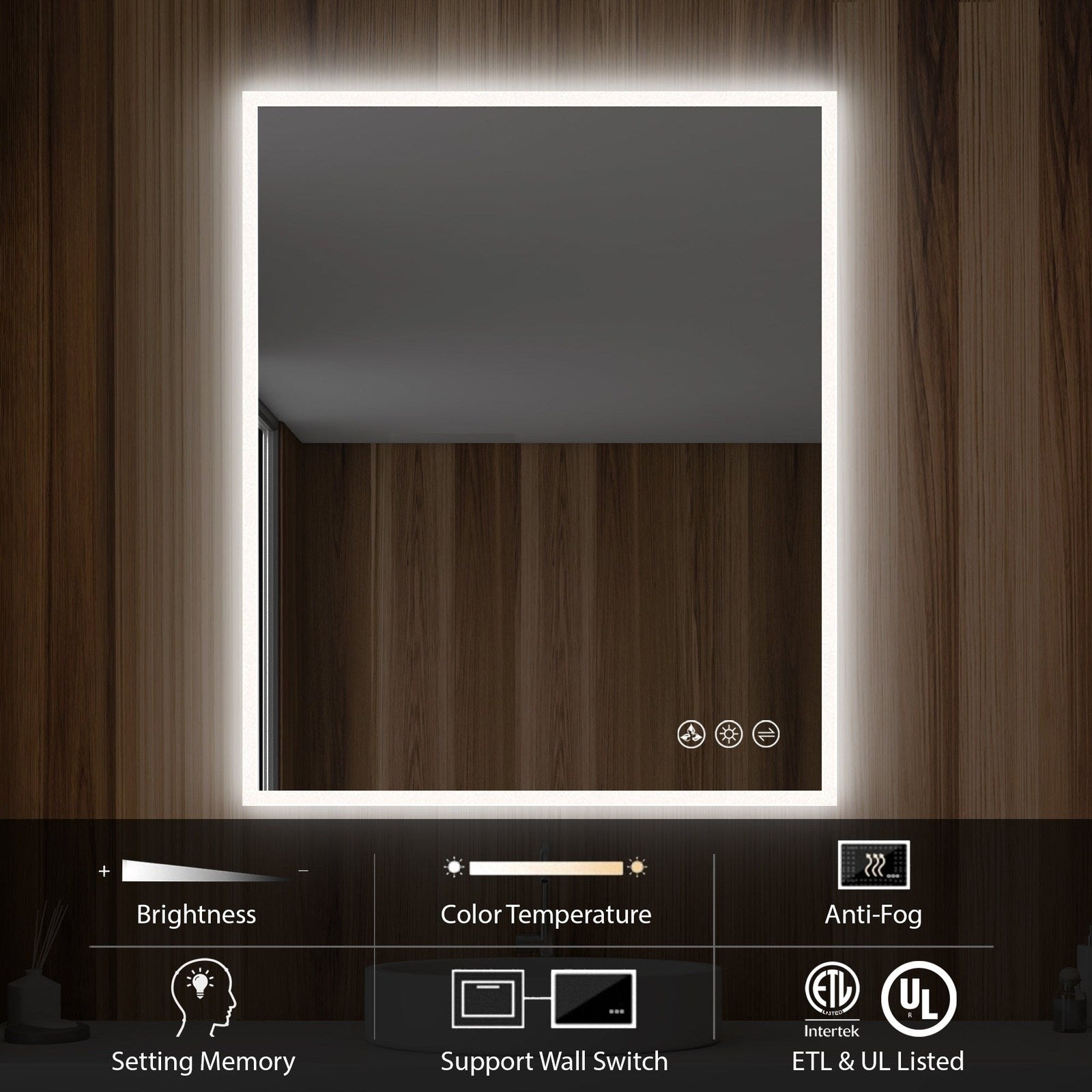 Blossom Beta 30″x36″ LED Mirror with Frosted Sides - LED M2 3036 - Backyard Provider