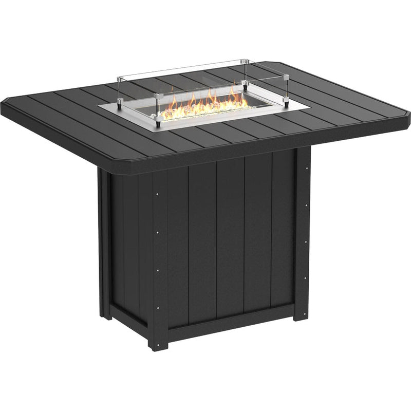 LuxCraft Lumin Fire Table 62″ Rectangular Bar Height - LFT62R-BHCHB