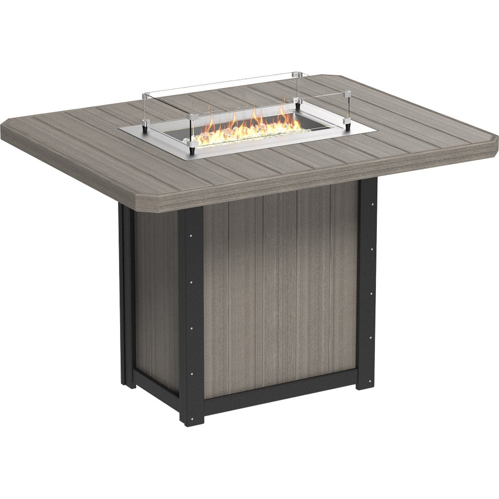 LuxCraft Lumin Fire Table 62″ Rectangular Bar Height - LFT62R-BHCHB