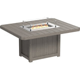 LuxCraft Lumin Fire Table 62″ Rectangular Dining Height - LFT62R-DHCHB