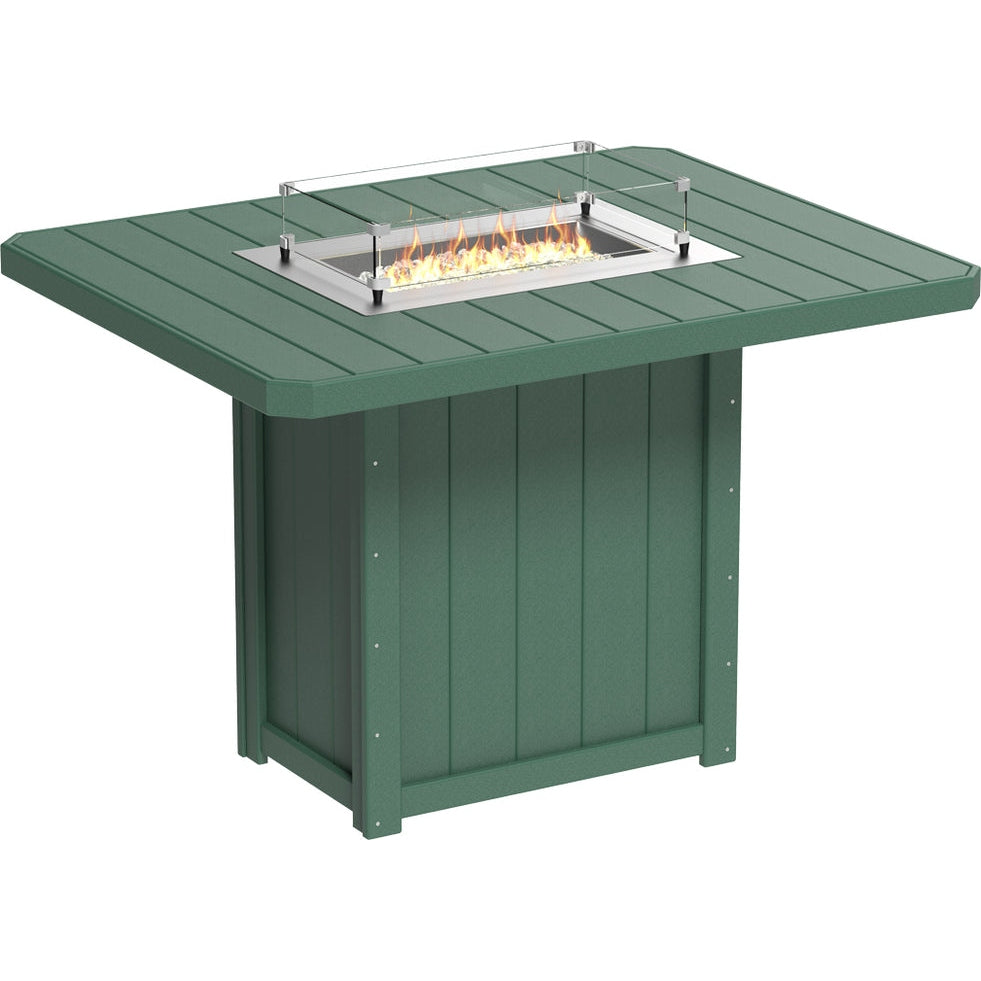 LuxCraft Lumin Fire Table 62″ Rectangular Bar Height - LFT62R-BHCHB