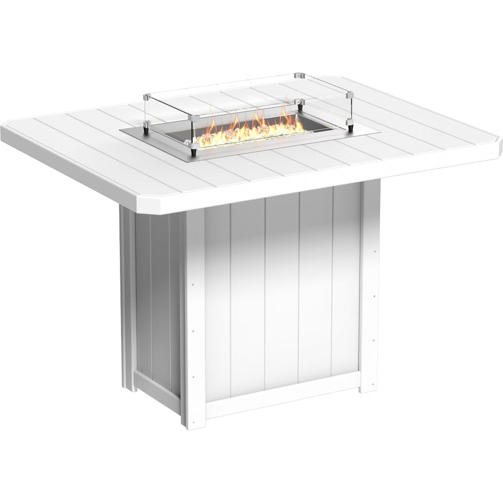 LuxCraft Lumin Fire Table 62″ Rectangular Bar Height - LFT62R-BHCHB