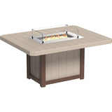 LuxCraft Lumin Fire Table 62″ Rectangular Dining Height - LFT62R-DHCHB