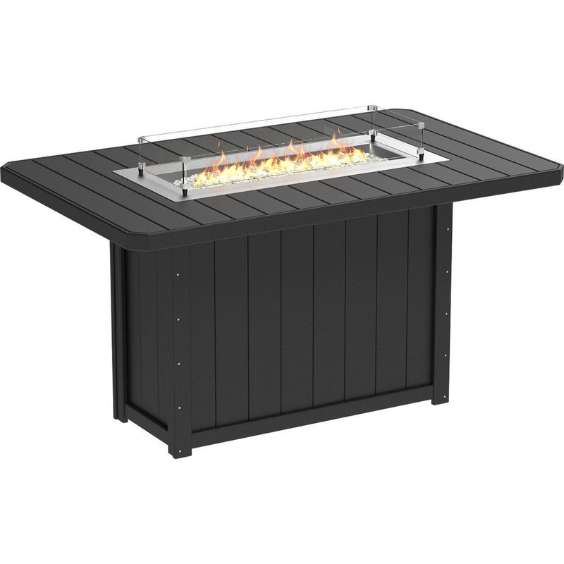 LuxCraft Lumin Fire Table79″ Rectangular Bar Height - LFT79R-BHCHB