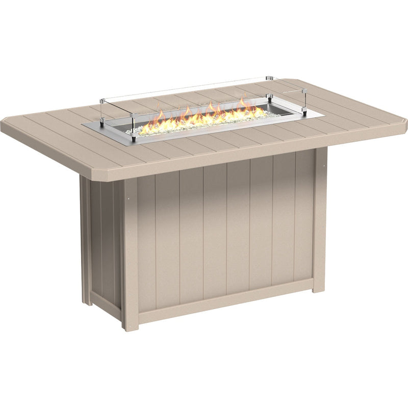 LuxCraft Lumin Fire Table79″ Rectangular Bar Height - LFT79R-BHCHB