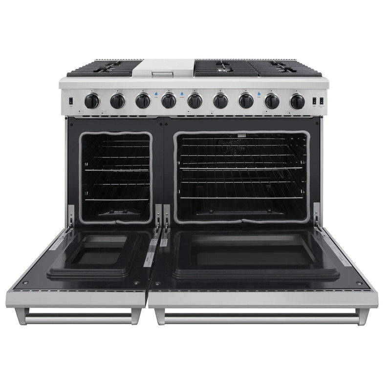 Thor Kitchen 48 in. Propane Gas Range, Counter-Depth Refrigerator, and Dishwasher Appliance Package, AP-LRG4807ULP-2