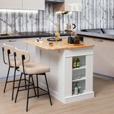 Costway Kitchen Island with Drop Leaf Countertop and 3-Level Adjustable Shelves New - JV10444WH+