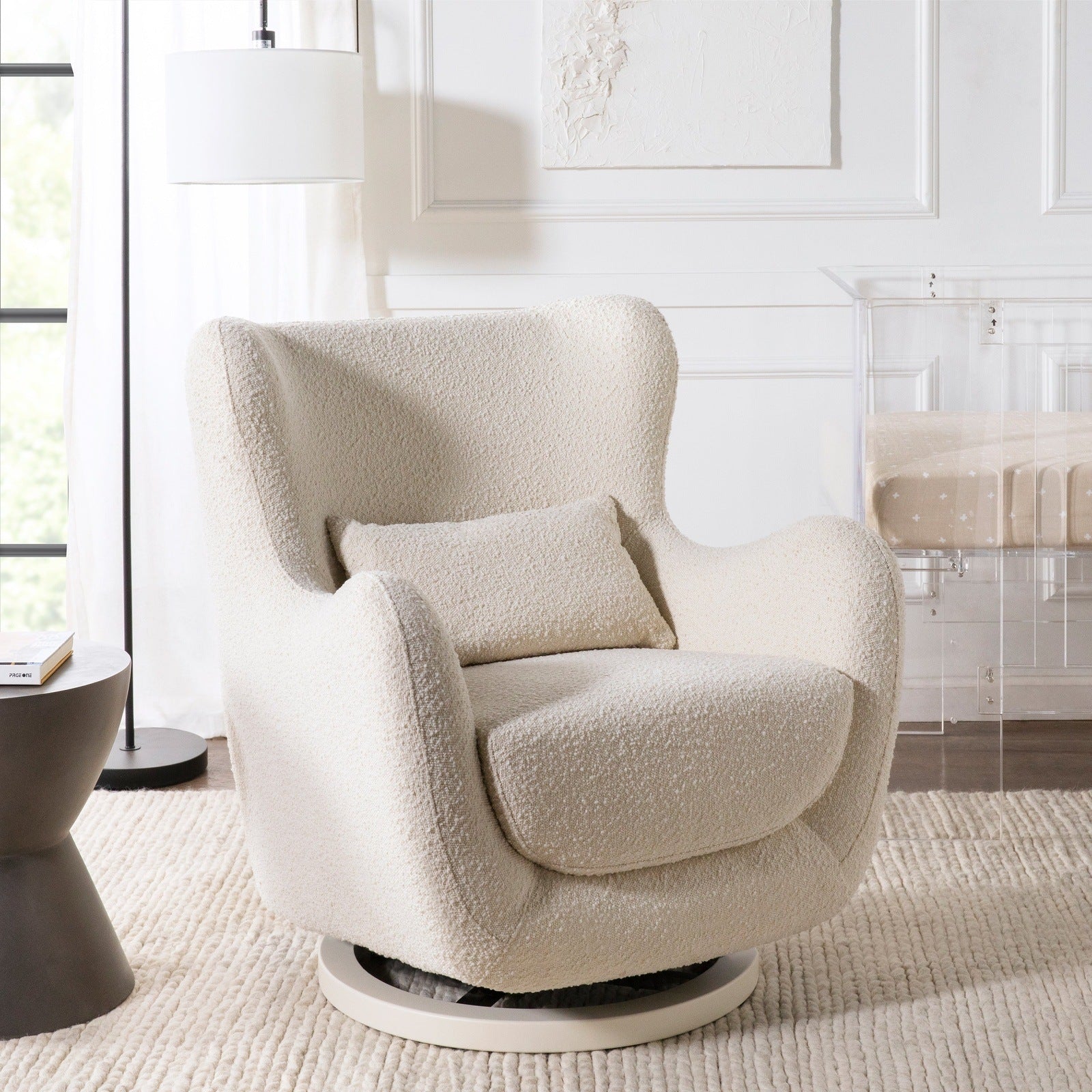 Nursery Works Solstice Swivel Glider in Boucle - Backyard Provider