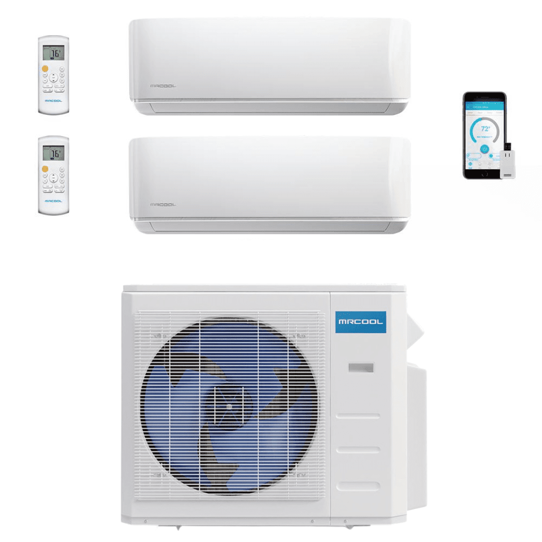 MRCOOL DIY Mini Split - 18,000 BTU 2 Zone Ductless Air Conditioner and Heat Pump, DIY-B-218HP0909