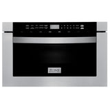 ZLINE Appliance Package - 36 in. Gas Range, Range Hood, Microwave Drawer, Dishwasher, 4KP-RGRH36-MWDW