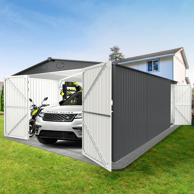 CHERY INDUSTRIAL Metal Storage Shed 13'x20' DOUMS1320DG01