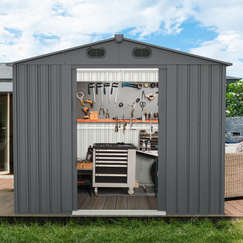 CHERY INDUSTRIAL Metal Storage Shed 8'x6' DOUMS0806WH01