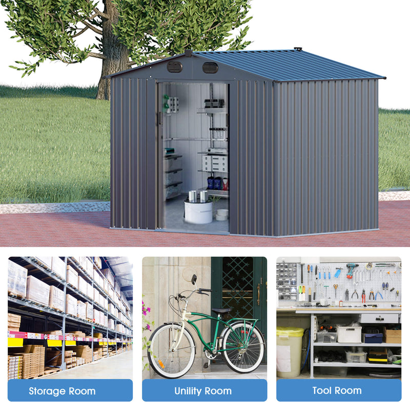 CHERY INDUSTRIAL Metal Storage Shed 8'x6' DOUMS0806WH01