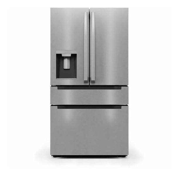 Midea 36-Inch 21.6 Cu. Ft. Cabinet Depth 4-Door French Door Refrigerator in Stainless Steel - MRQ22D7AST