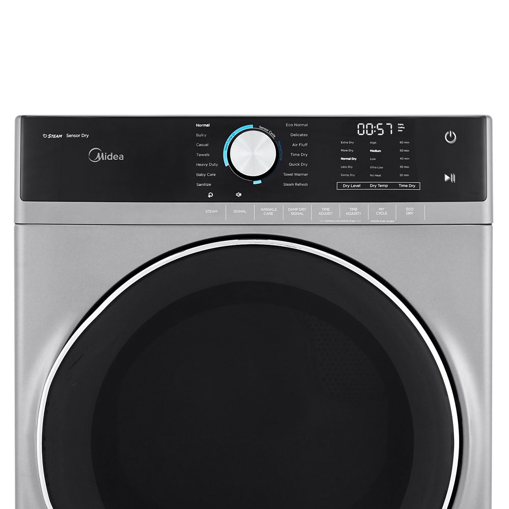 Midea 8.0 Cu. Ft. Front Load Gas Dryer in Graphite Silver - MLG52S7AGS