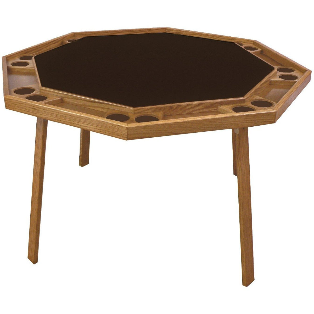 Kestell 52" Oak Octagon Folding Poker Table 8 Person - 48