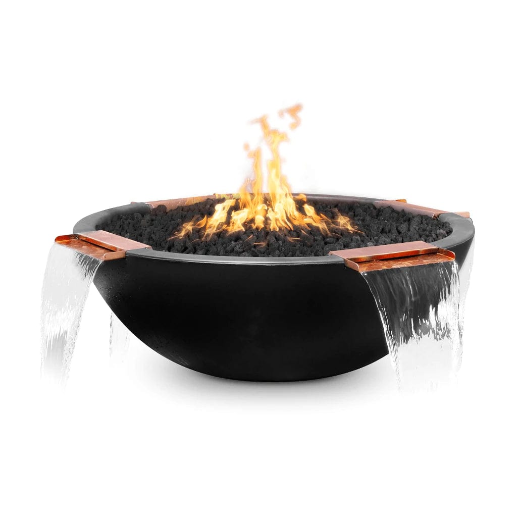 The Outdoor Plus OPT-RFW4W Sedona 4 Way Spill Round Concrete Fire and Water Bowl, 46-Inch