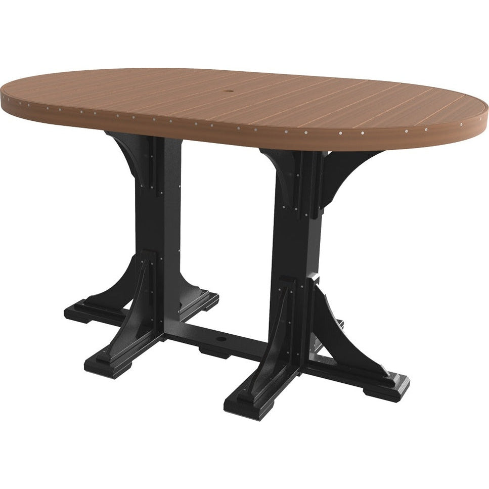 LuxCraft 4' x 6' Oval Table - Bar Height - P46OT-BHCHB