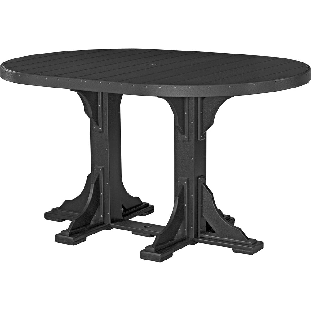 LuxCraft 4' x 6' Oval Table - Bar Height - P46OT-BHCHB