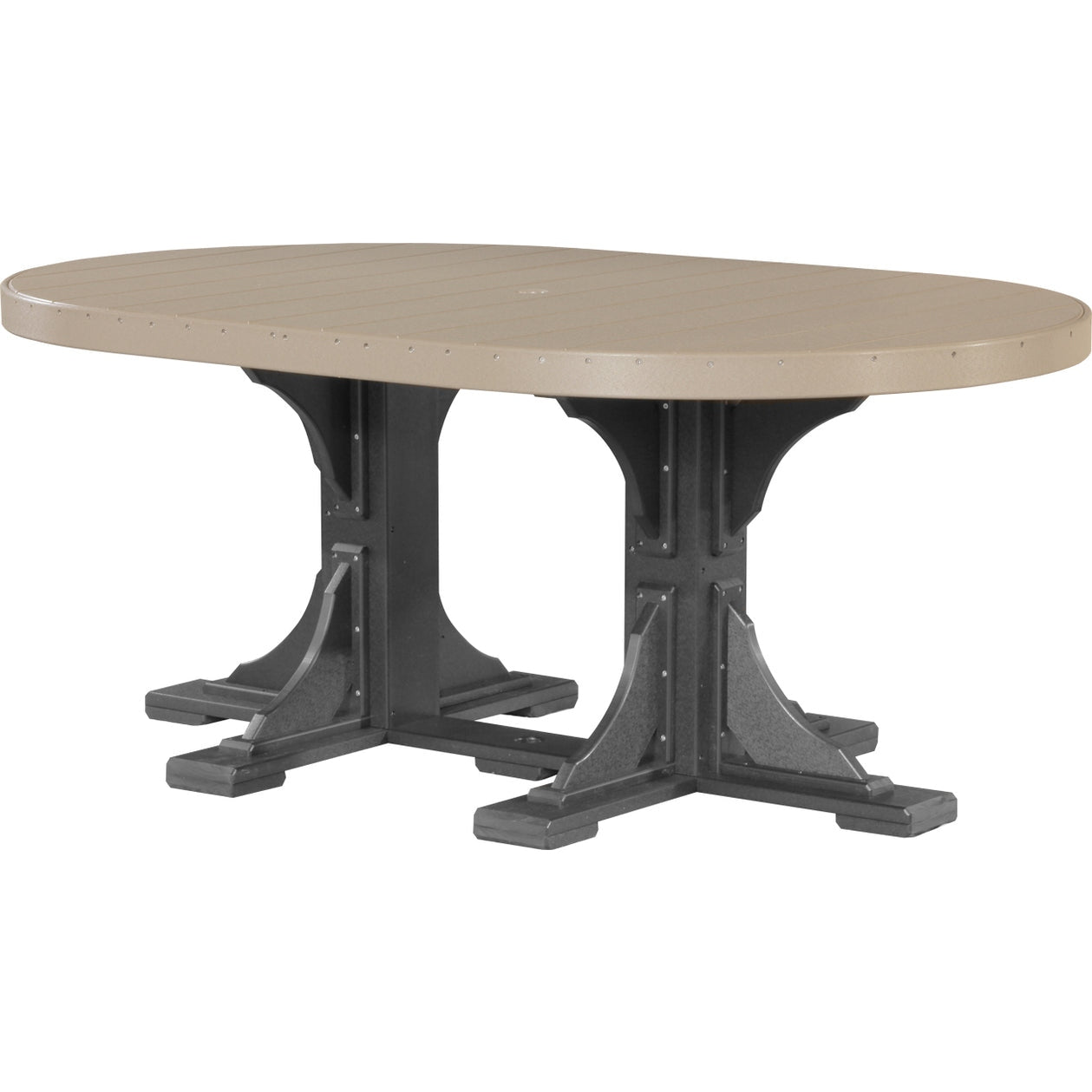 LuxCraft 4' x 6' Oval Table Set 3 - P46OT-DHCHB/P28TBCHB