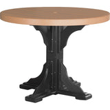 LuxCraft 4' Round Table Set 1 - P4RT-BHCHB/CSC-BHCHB