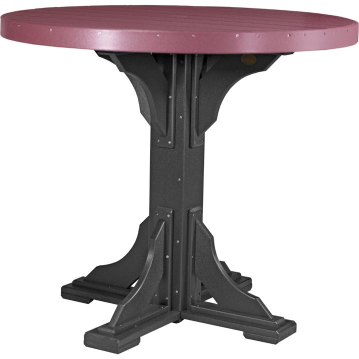 LuxCraft 4' Round Table Set 1 - P4RT-BHCHB/CSC-BHCHB