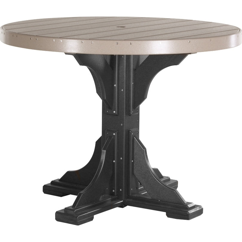 LuxCraft 4' Round Table Set 1 - P4RT-BHCHB/CSC-BHCHB