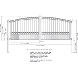 Aleko Steel Dual Swing Driveway Gate Paris Style 16 x 6 ft - DG16PARD-AP