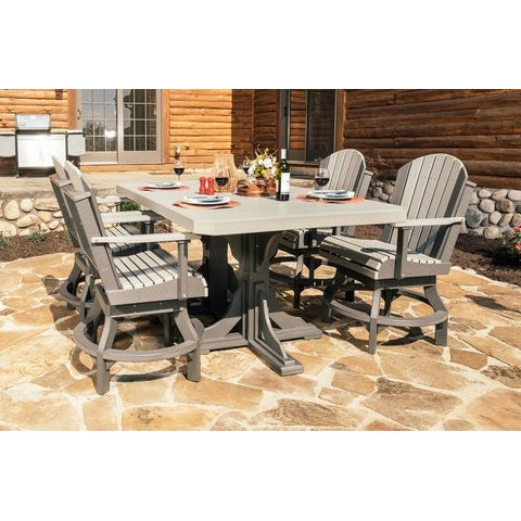 LuxCraft 4' x 6' Rectangle Table Set w/ Swivel Chairs - P46RT-BHW/PASC-BHW