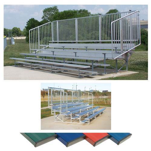 Powder Coated Bleachers with Vertical Picket Railing - NB0515CV