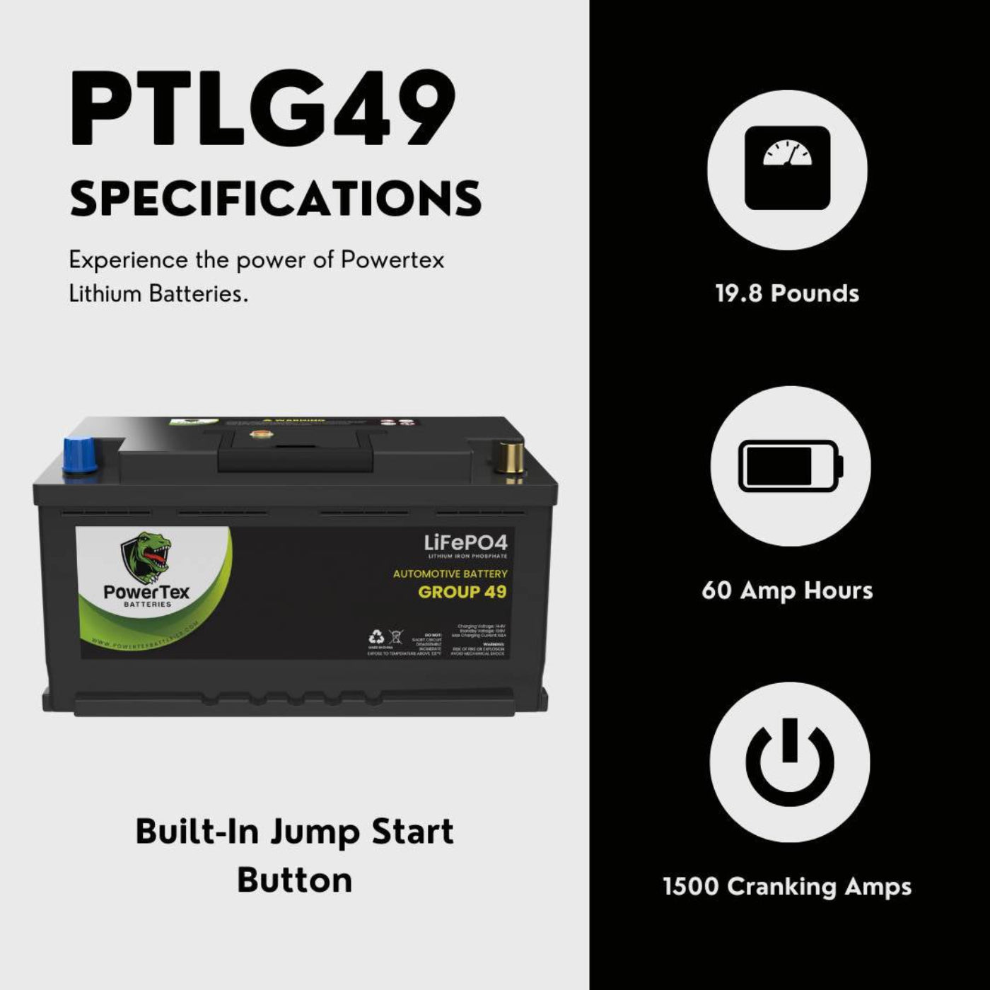 2016 BMW 328i GT xDrive Car Battery BCI Group 49 / H8 Replacement Lithium LiFePO4 Automotive Battery