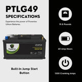 2016 BMW 328i GT xDrive Car Battery BCI Group 49 / H8 Replacement Lithium LiFePO4 Automotive Battery