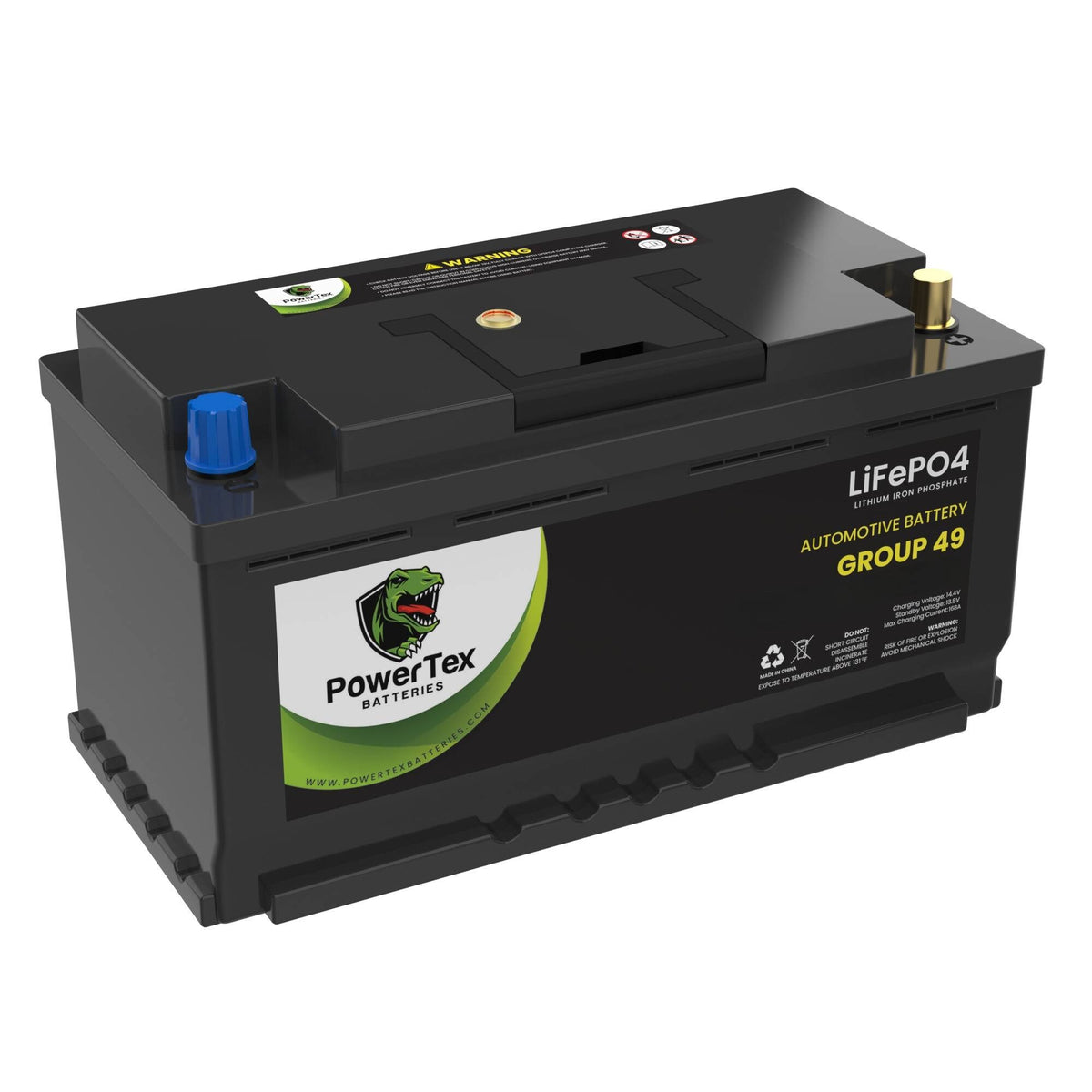 PowerTex 2011 BMW 535i GT xDrive Car Battery BCI Group 49 / H8 Replacement Lithium LiFePO4 Automotive Battery