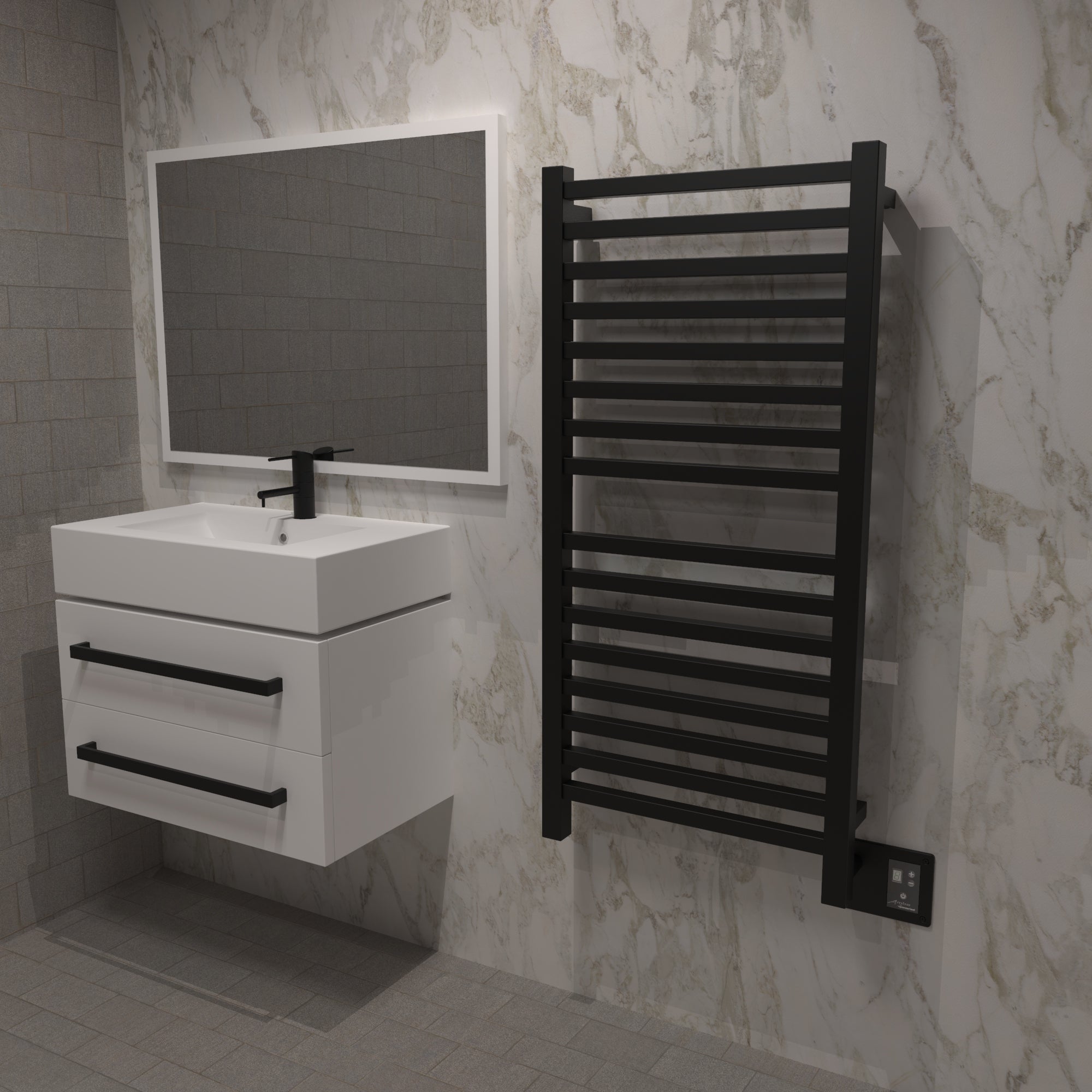 Amba Heated Towel Rack Model Q2042 Height 42 5/8″ - Q2042B