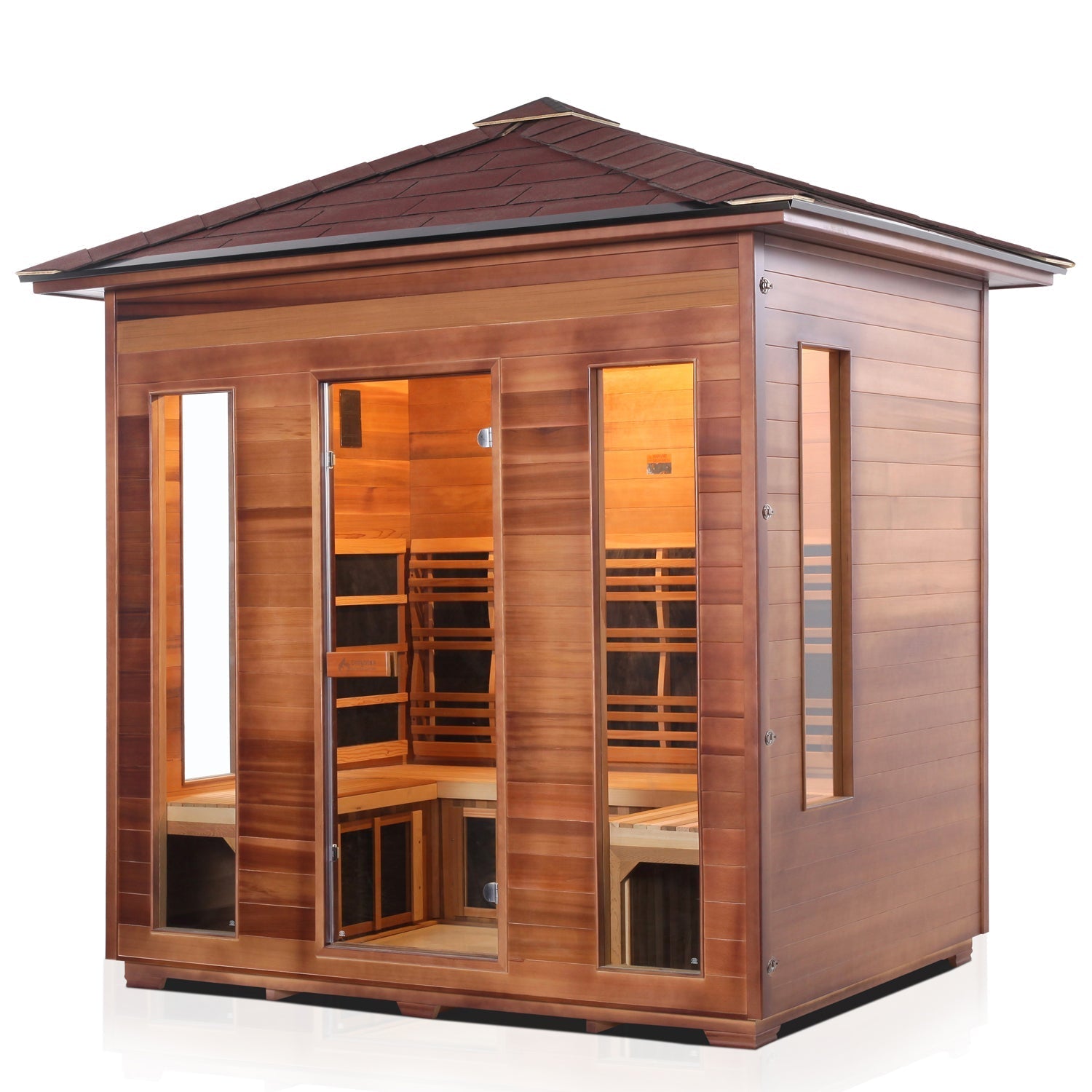 Enlighten Sauna InfraNature Rustic - 5-Person Outdoor Sauna - 19378